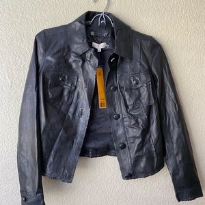 Tory Burch leather Parker jacket. Sz 0